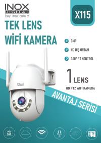 INOX-X115 TEK LENS DIŞ ORTAM WİFİ KAMERA 3 MP Akıllı Wi-Fi Güvenlik Kamerası Akıllı Wi-Fi Güvenlik Kamerası